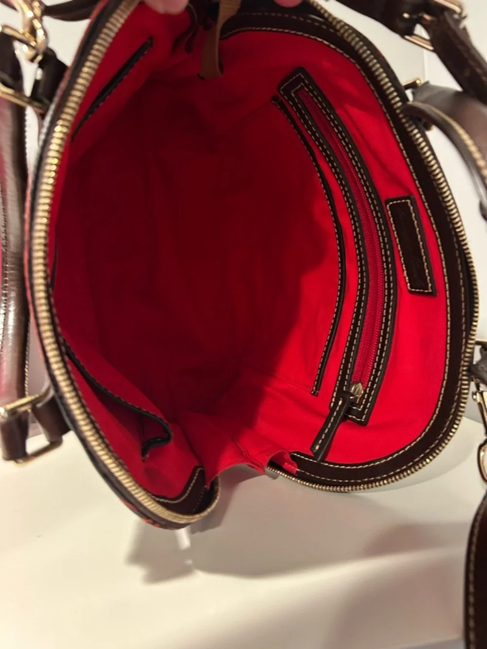 Dooney & Bourke Embossed Lizard Zip Zip Satchel Black EUC - Picture 8 of 10